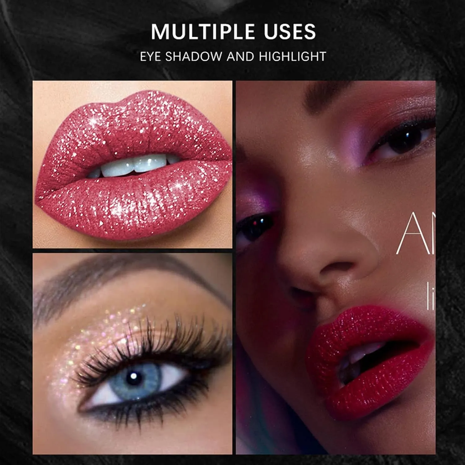 12-Piece Waterproof Glitter Lip Gloss Collection - Metallic Liquid Lipstick Set for All-Day Shine