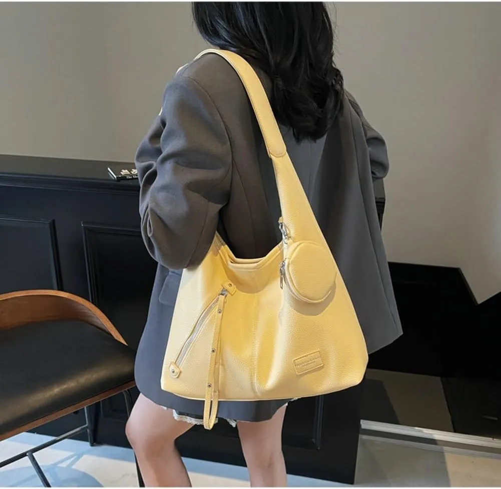 2 Pcs Slouchy Crescent Hobo Bags Women Trendy Crossbody Purse Satchels Shoulder Bag Cute Top-handle Tote Handbag 2025