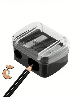 2PCS Double-Headed Eyeliner & Eyebrow Pencil Makeup Tool With Double-Size Sharpener, Mini Portable Multi-Functional Automatic Pencil Sharpener.