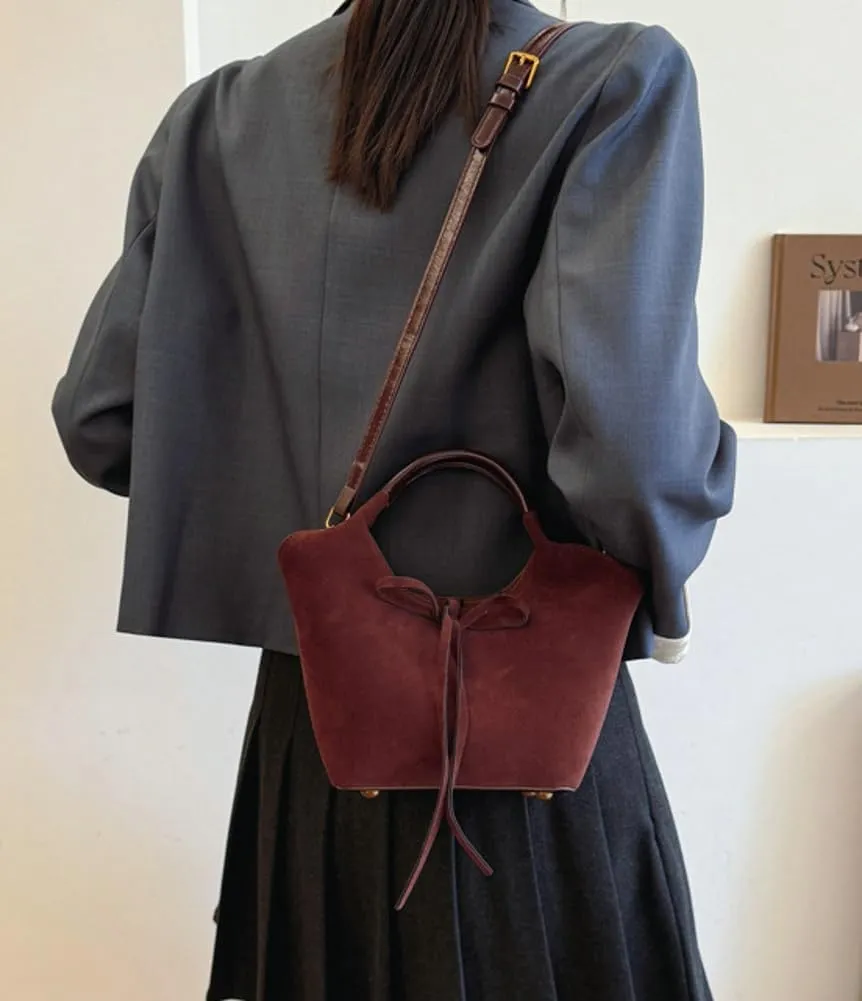 2pcs Suede Tote Shoulder Bags for Women Slouchy Hobo Handbag Vegan Leather Crossbody Purse