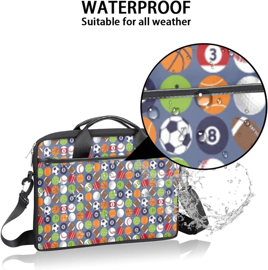 Abstract Art Graffiti Laptop Shoulder Messenger Bag Waterproof Laptop Briefcase with Handle and Padded Strap Case Sleeve