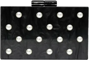 Acrylic Pearl Clutch Purses for Women Elegant Pearl Evening Bag Marble Acrylic Purse Eveing Clutch Handbags for Party Wedding