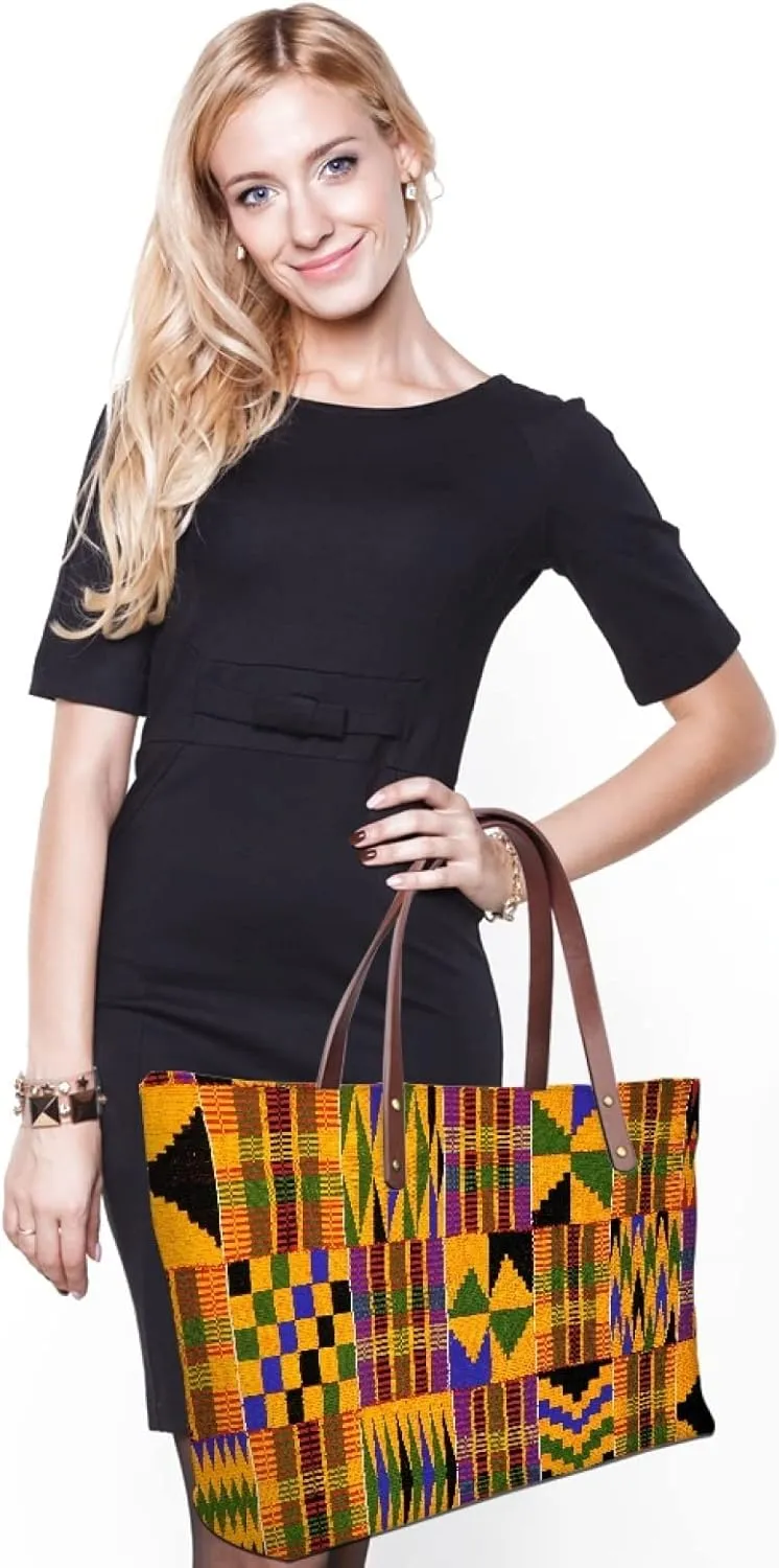 African Tribal Ethnic Print Women Tote Shoulder Bags Casual Handbag