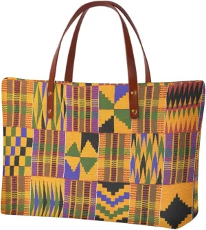 African Tribal Ethnic Print Women Tote Shoulder Bags Casual Handbag