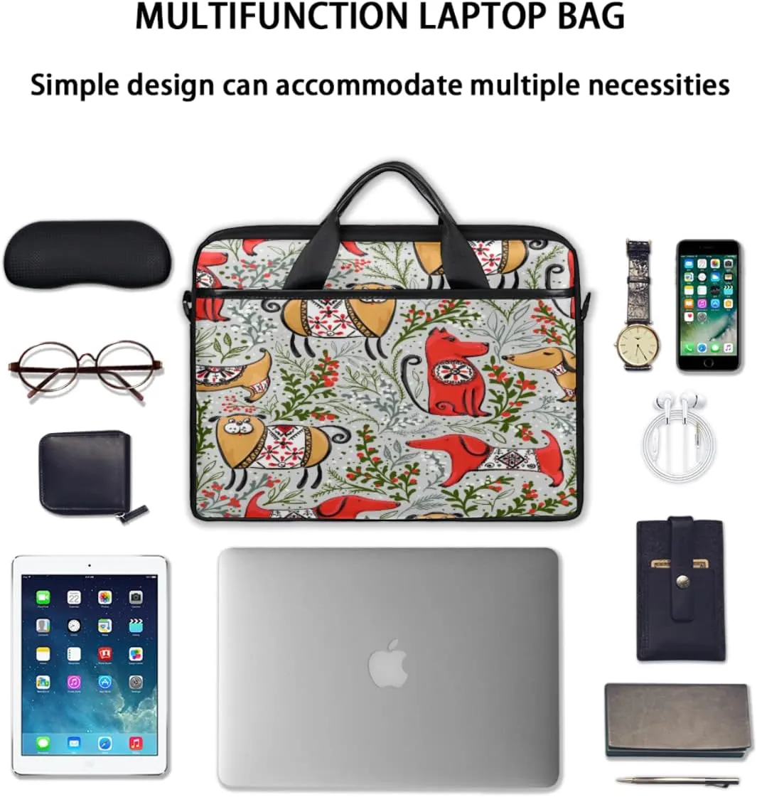 Animal Cat Face Laptop Shoulder Messenger Bag Waterproof Laptop Briefcase Handle Padded Strap
