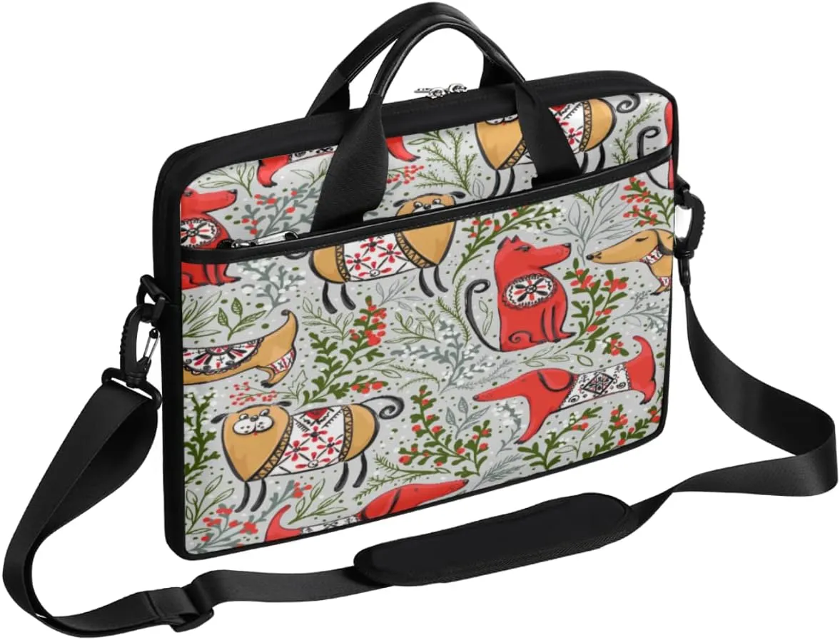 Animal Cat Face Laptop Shoulder Messenger Bag Waterproof Laptop Briefcase Handle Padded Strap