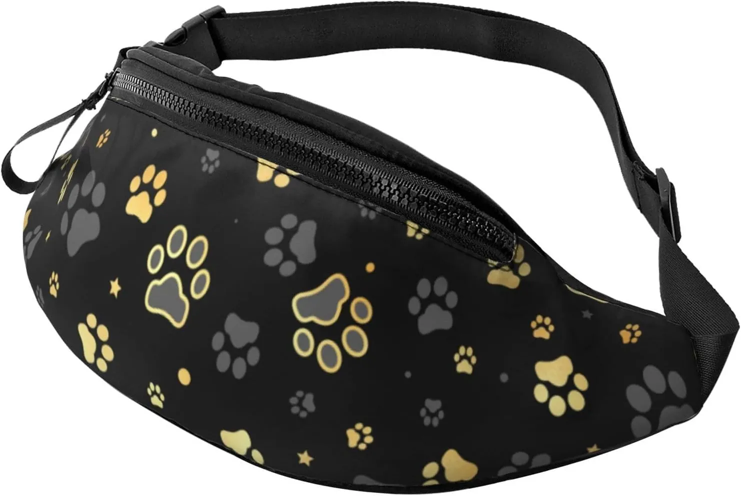 Animal Dog Paw Print Fanny Packs With Adjustable Strap Fashion Belt Bag Waist Packs For Sports Workout Running Hiking