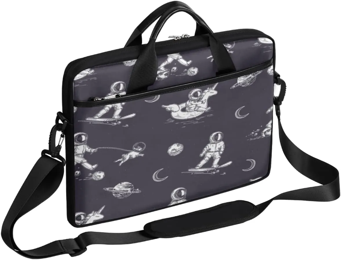 Astronaut Galaxy Laptop Shoulder Messenger Bag Waterproof Laptop Briefcase with Handle and Padded Strap Case Sleeve for 13 13.3 14 15.6 Inch Laptop Case