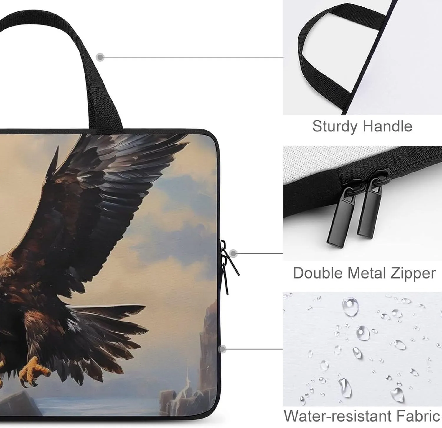 Bald Eagle Laptop Bag Carrying Case Computer Protective Sleeve Case Briefcase for Men Women