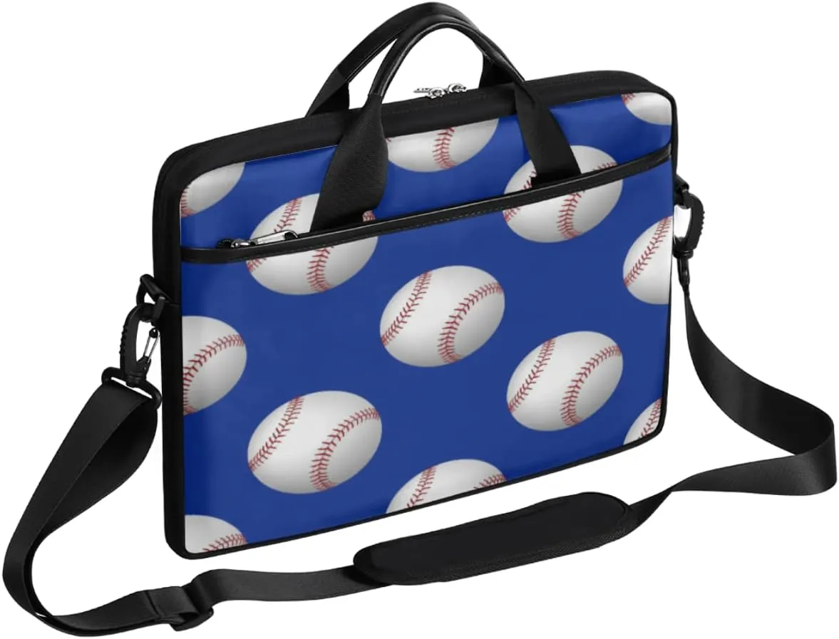 Baseball Ball Print Laptop Shoulder Messenger Bag Waterproof Laptop Briefcase with Handle and Padded Strap Case Sleeve