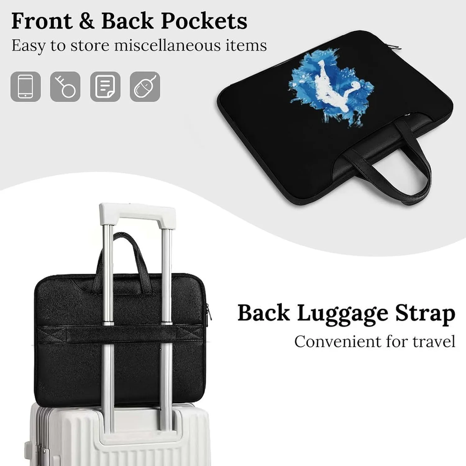 Basketball Player Art Leather Bag Laptop Case Slim Water Resistant Computer Bags with Handle Briefcase for Work