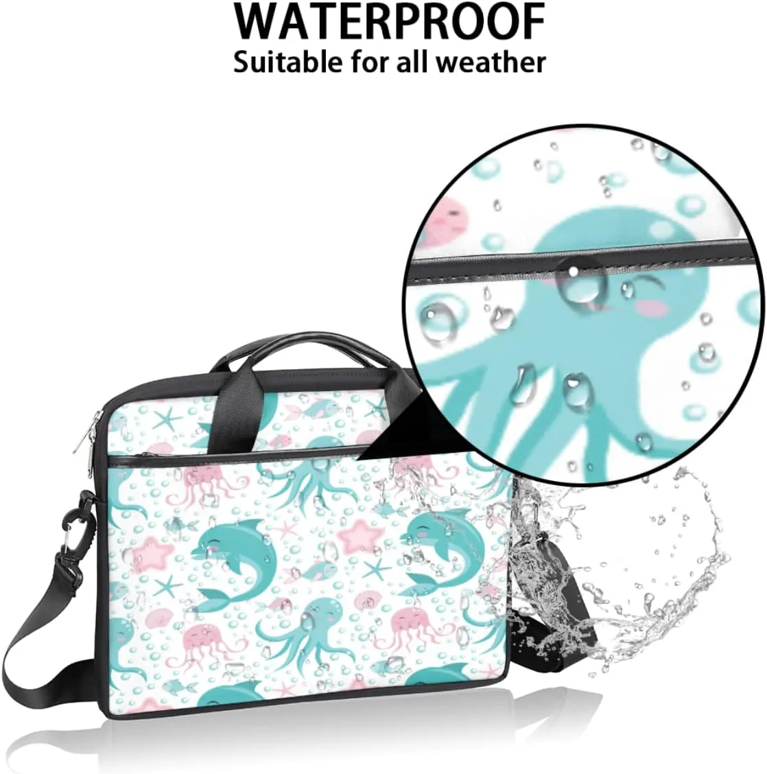 Beautiful African Woman Laptop Shoulder Messenger Bag Waterproof Laptop Briefcase with Handle and Padded Strap Case Sleeve