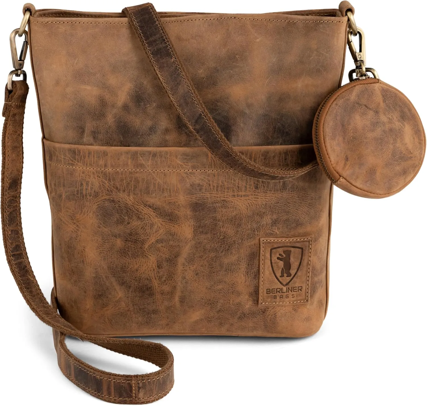 BERLINER BAGS Vintage Genuine Leather Shoulder Bag Sofia, Handbag, Crossbody Bag for Women