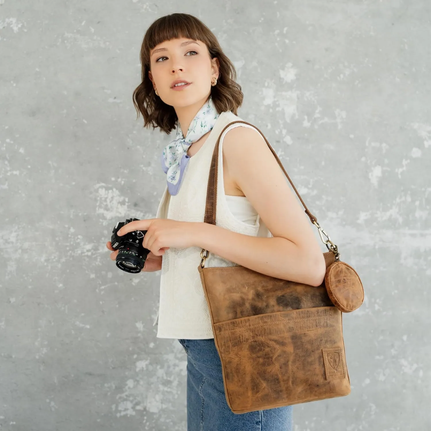 BERLINER BAGS Vintage Genuine Leather Shoulder Bag Sofia, Handbag, Crossbody Bag for Women