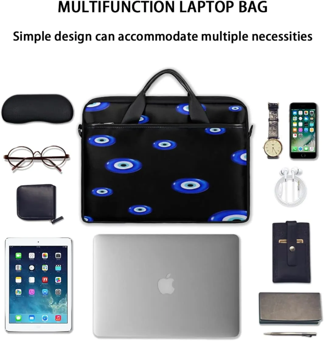 Black White Lines Laptop Shoulder Messenger Bag Waterproof Laptop Briefcase with Handle and Padded Strap Case Sleeve