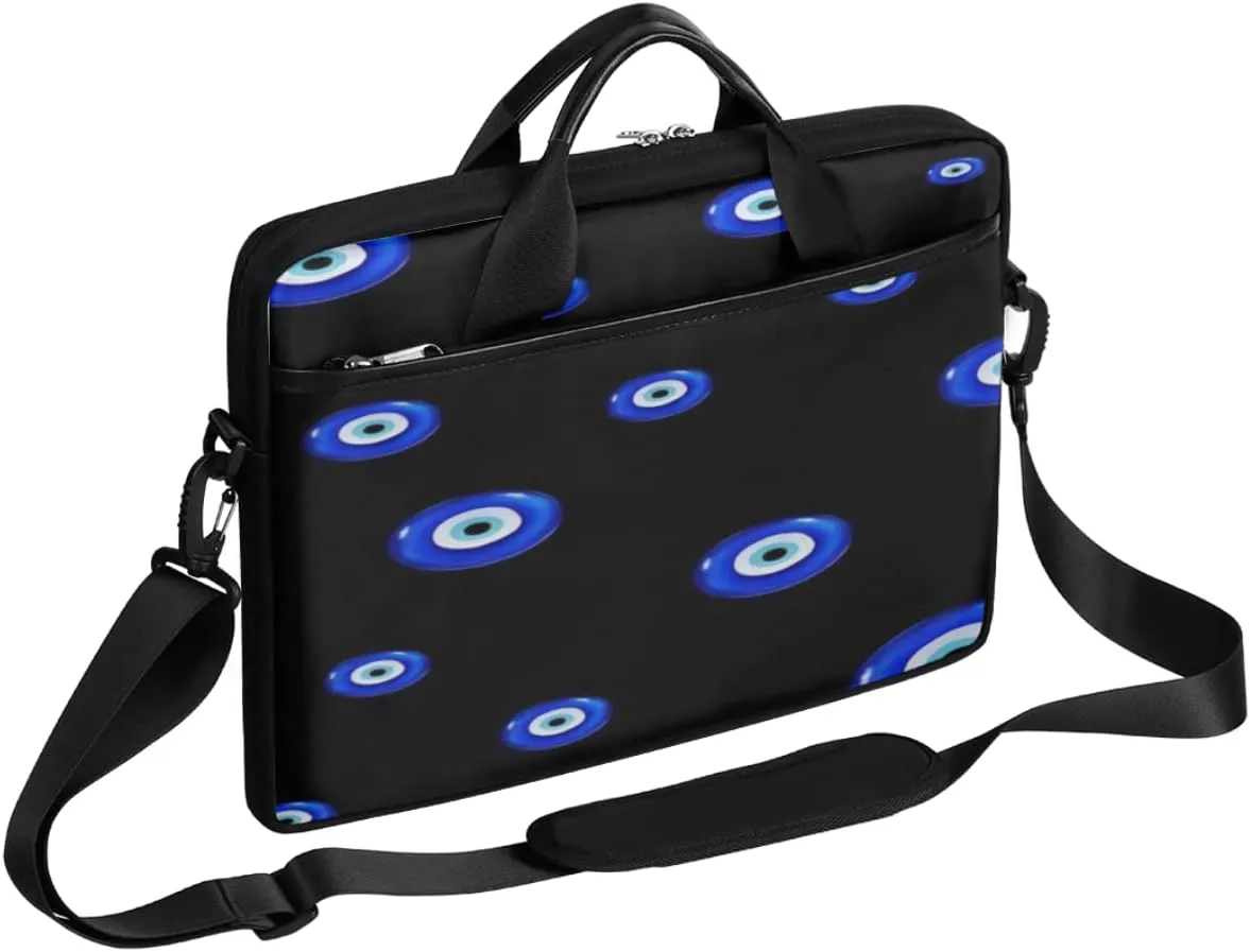 Black White Lines Laptop Shoulder Messenger Bag Waterproof Laptop Briefcase with Handle and Padded Strap Case Sleeve