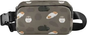Boccsty Black Brown Guinea Pigs Belt Bag for Women Men Fanny Pack Small Waist Pouch Crossbody Bags for Outdoor Hiking Running Travel