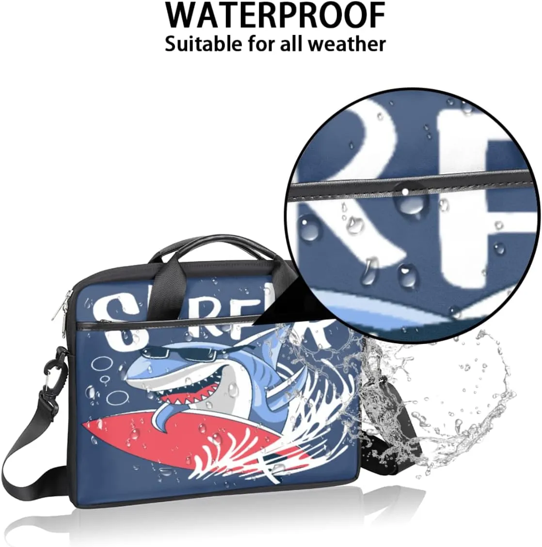 Boho Painted Bird Feathers Laptop Shoulder Messenger Bag Waterproof Laptop Briefcase with Handle and Padded Strap Case Sleeve
