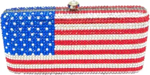 Boutique De FGG National Flag Crystal Clutch Purses for Women Formal Evening Bags Party Prom Rhinestones Clutch Bags,Mini
