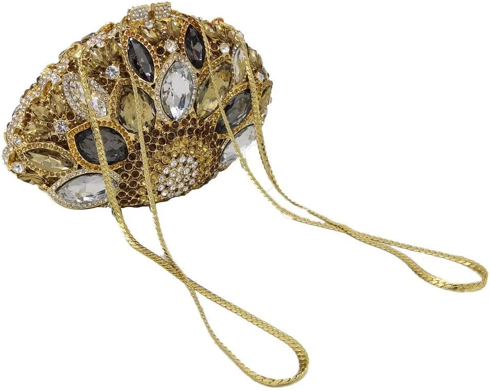 Boutique De FGG Women Peacock Clutch Purses for Women Formal Crystal Evening Bags Bridal Wedding Rhinestone Clutch Bag,Mini