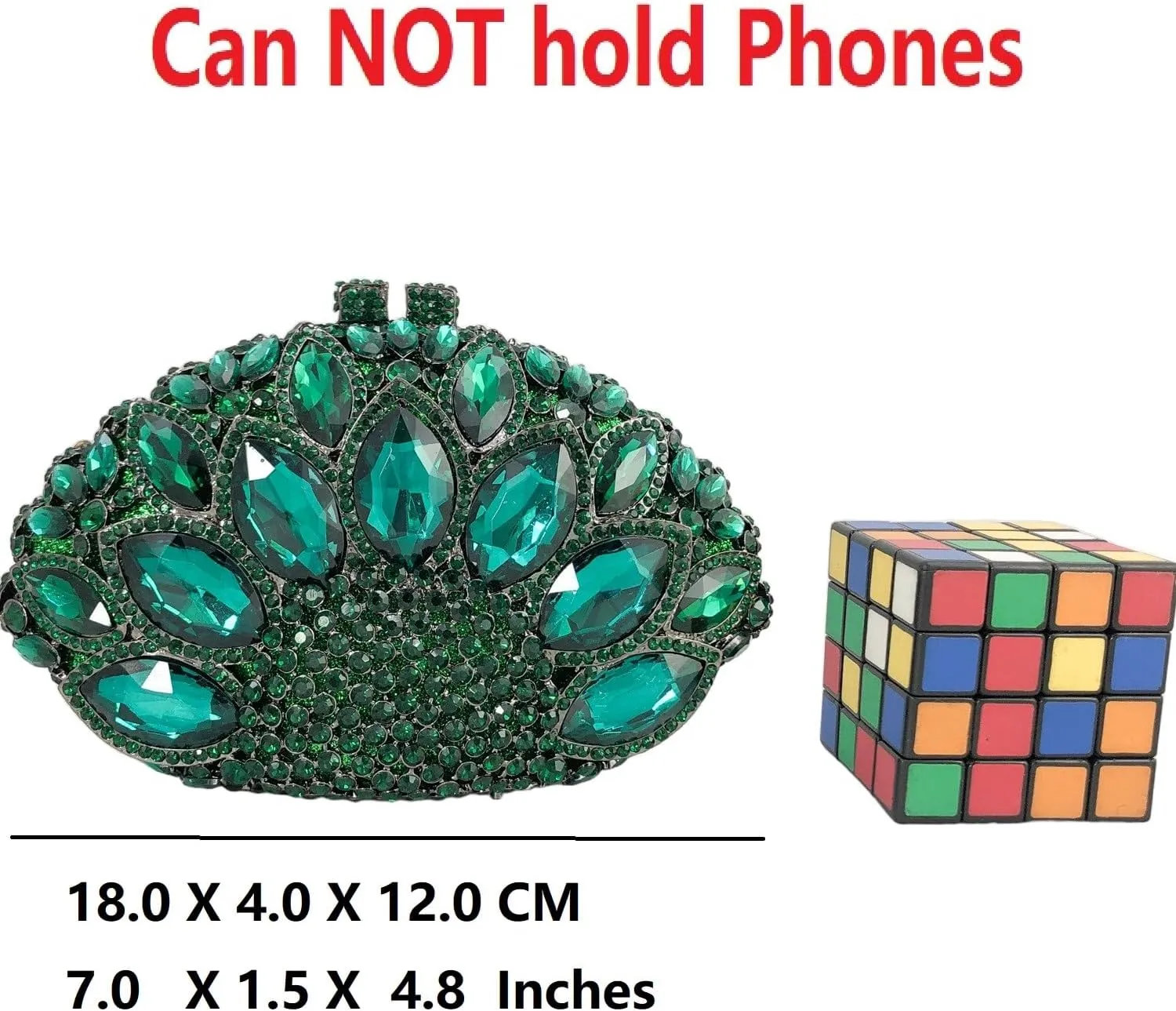 Boutique De FGG Women Peacock Clutch Purses for Women Formal Crystal Evening Bags Bridal Wedding Rhinestone Clutch Bag,Mini