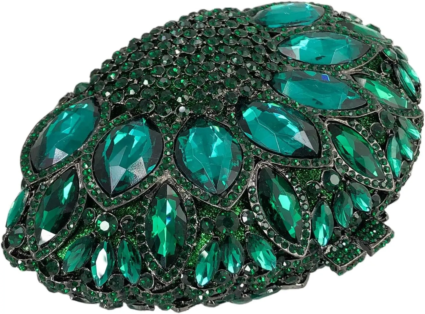 Boutique De FGG Women Peacock Clutch Purses for Women Formal Crystal Evening Bags Bridal Wedding Rhinestone Clutch Bag,Mini