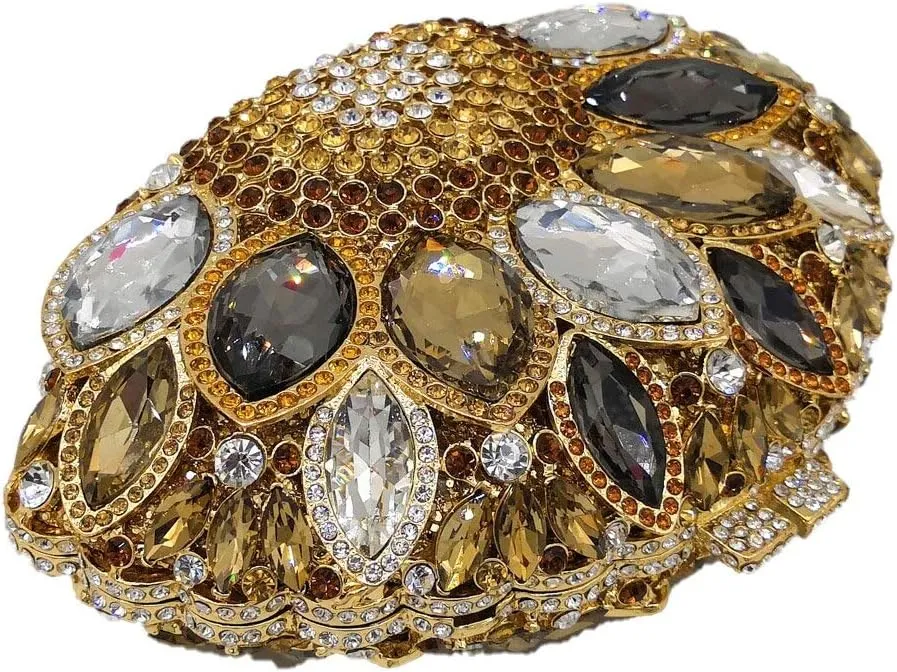 Boutique De FGG Women Peacock Clutch Purses for Women Formal Crystal Evening Bags Bridal Wedding Rhinestone Clutch Bag,Mini