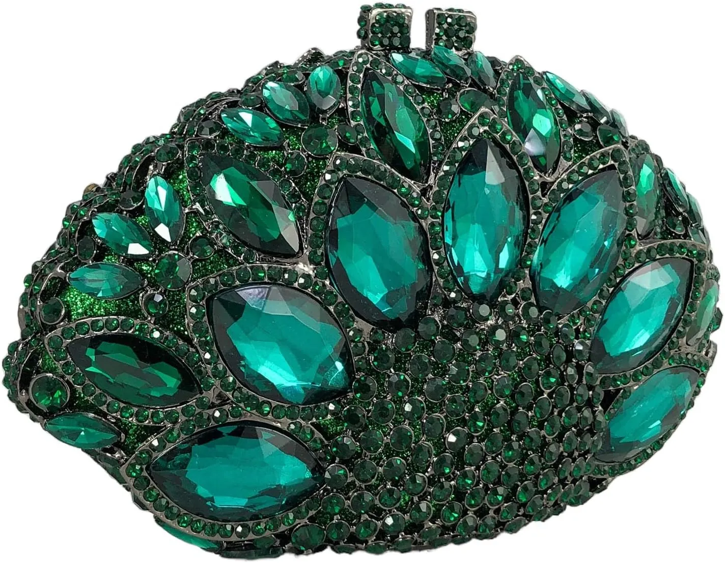 Boutique De FGG Women Peacock Clutch Purses for Women Formal Crystal Evening Bags Bridal Wedding Rhinestone Clutch Bag,Mini