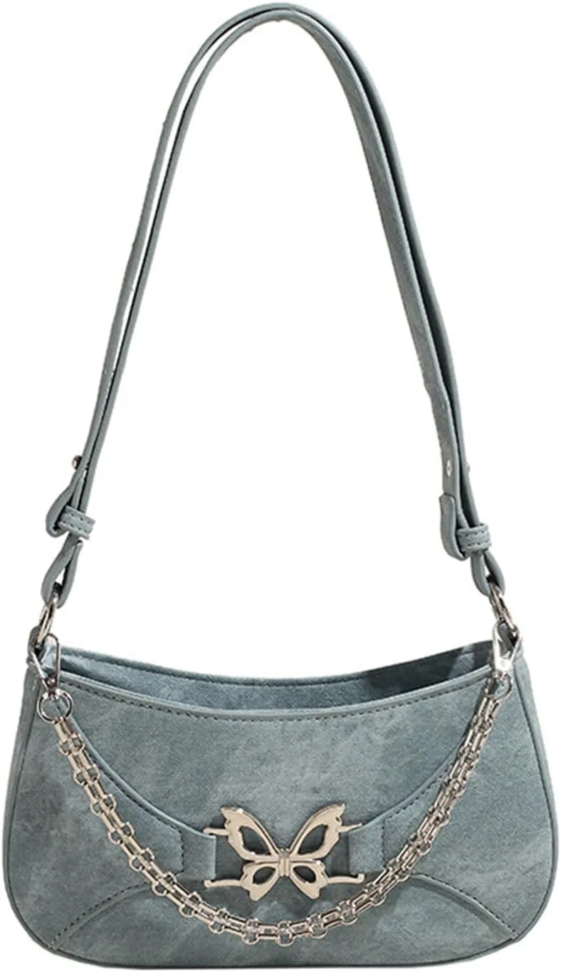 Bow Shoulder Bag for Women Small Womens Purses and Handbags Designer Hobo Bags with Zipper Everyday Crossbody Purse (Style 1-blue)