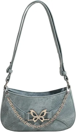 Bow Shoulder Bag for Women Small Womens Purses and Handbags Designer Hobo Bags with Zipper Everyday Crossbody Purse (Style 1-blue)
