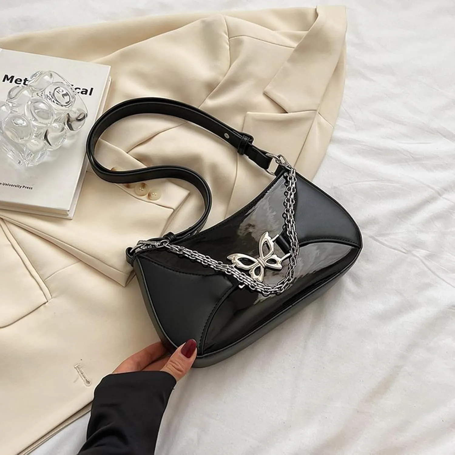 Bow Shoulder Bag for Women Small Womens Purses and Handbags Designer Hobo Bags with Zipper Everyday Crossbody Purse