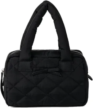 Bow Tie Purses for Women Puffer Boston Bag Quilted Handbags for Women Lightweight Padding Clutch Purse Bowknot Cloud Bag