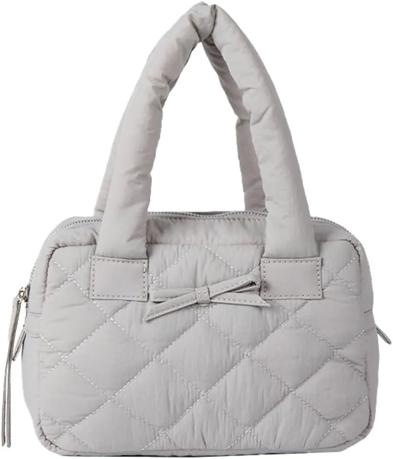 Bow Tie Purses for Women Puffer Boston Bag Quilted Handbags for Women Lightweight Padding Clutch Purse Bowknot Cloud Bag