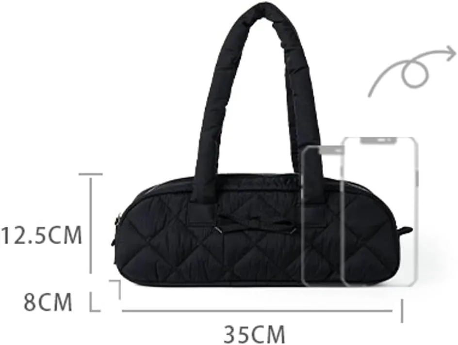 Bow Tie Purses for Women Puffer Boston Bag Quilted Handbags for Women Lightweight Padding Clutch Purse Bowknot Cloud Bag
