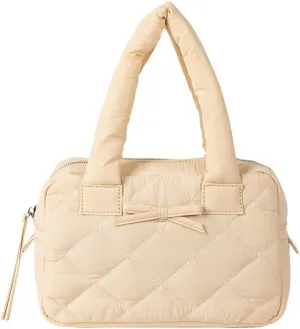 Bow Tie Purses for Women Puffer Boston Bag Quilted Handbags for Women Lightweight Padding Clutch Purse Bowknot Cloud Bag
