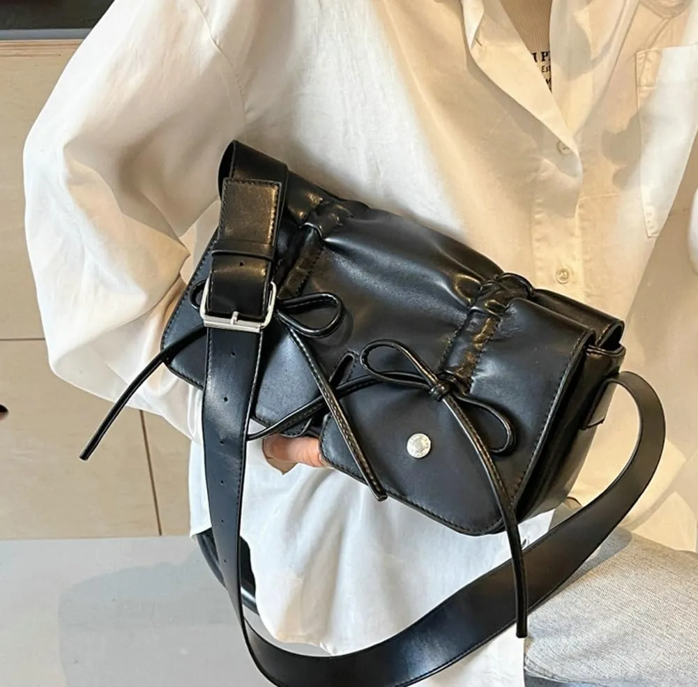 Bowknot Shoulder Bags for Women Fashion Tote Bag Purse with Cute Bow Casual Hobo Crossbody Bags Handbag