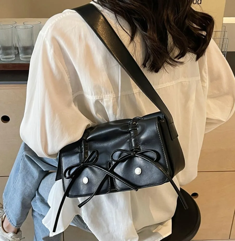 Bowknot Shoulder Bags for Women Fashion Tote Bag Purse with Cute Bow Casual Hobo Crossbody Bags Handbag