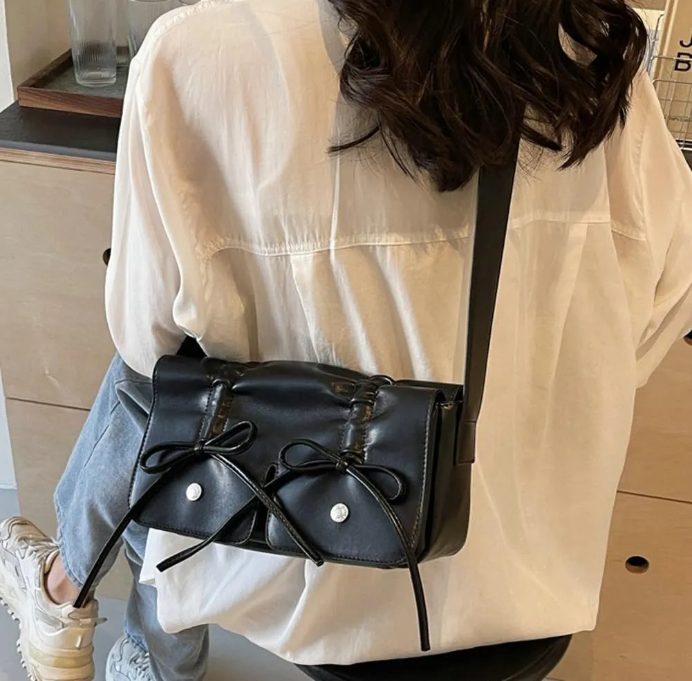 Bowknot Shoulder Bags for Women Fashion Tote Bag Purse with Cute Bow Casual Hobo Crossbody Bags Handbag