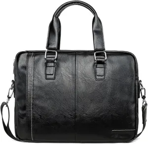 Briefcases Messenger Bags Laptop Bag Leather Men Handheld Horizontal Briefcase Business One Shoulder Crossbody Top Soft Leather Casual Bag