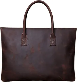 Briefcases Messenger Bags Laptop Bag Retro Men Briefcase Leather Casual HandbagTop Layer Cowhide Business Tablet Bag Clutch for Laptop