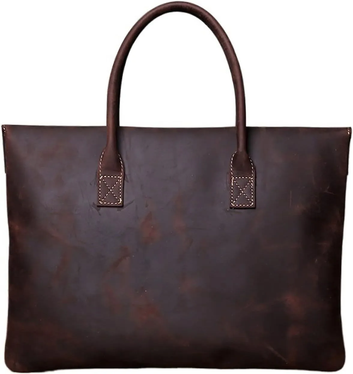 Briefcases Messenger Bags Laptop Bag Retro Men Briefcase Leather Casual HandbagTop Layer Cowhide Business Tablet Bag Clutch for Laptop