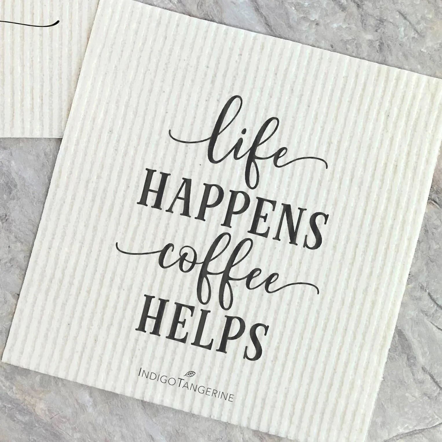 But First Coffee, Life Happens Coffee 2 pk - Swedish Dish Cloth