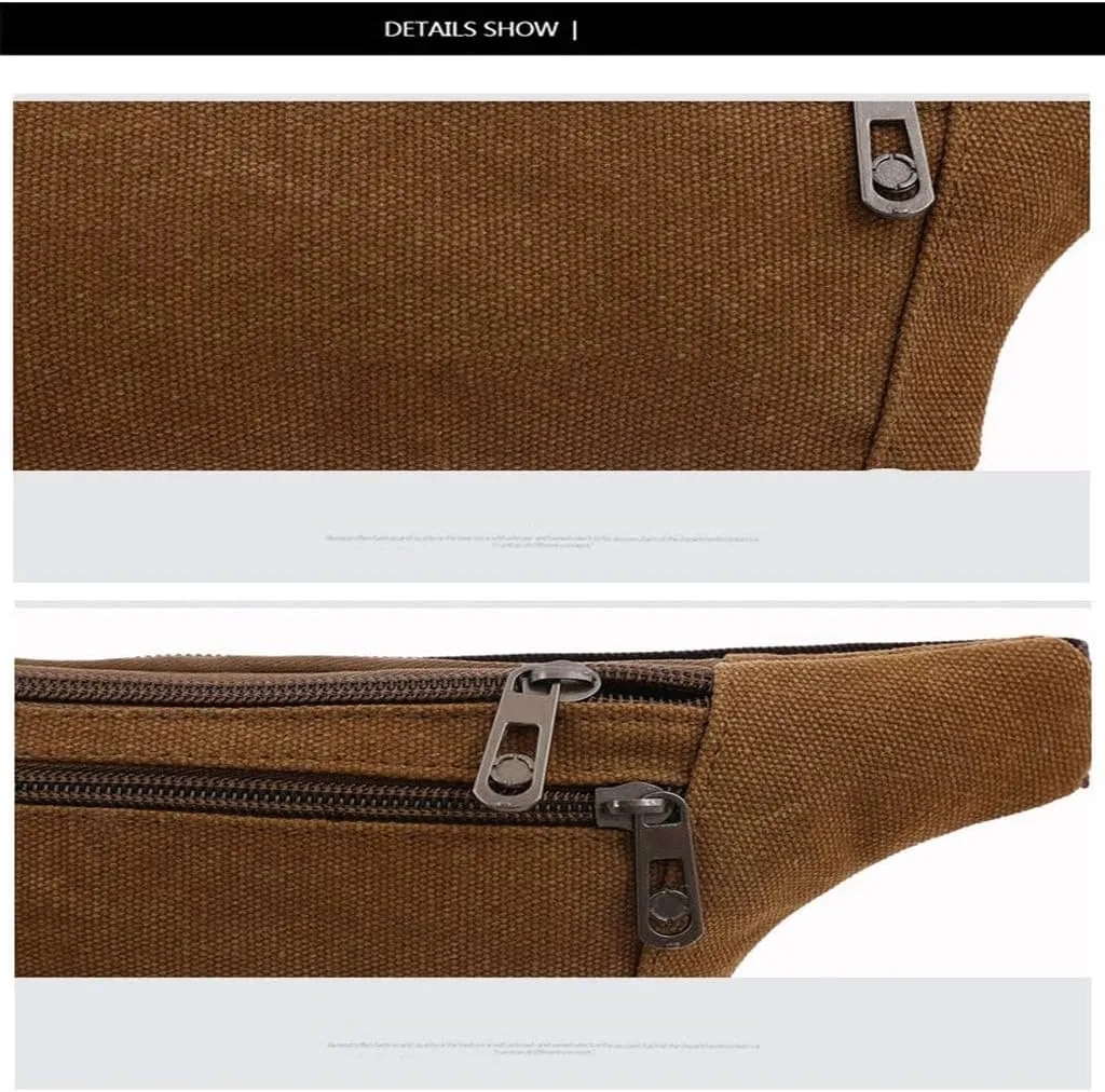 Canvas Men's Waist Packs Outdoor Sports Mountaineering Bag Fitness Running Chest Bag Mobile Phone Bag(C)