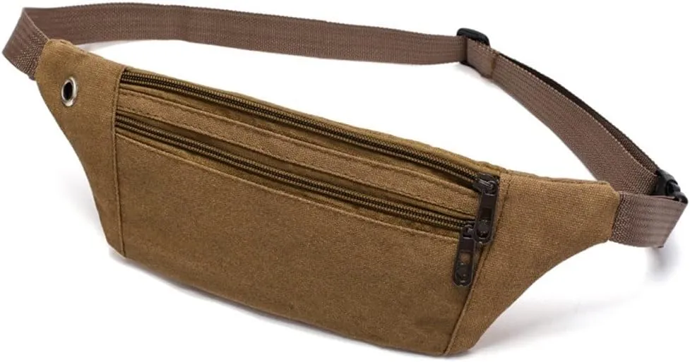Canvas Men's Waist Packs Outdoor Sports Mountaineering Bag Fitness Running Chest Bag Mobile Phone Bag(C)