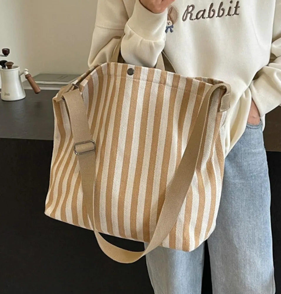Canvas Tote Bag Hobo Bags for Women Striped Shoulder Bags Crossbody Bag Large Satchel Handbag Casual Purse