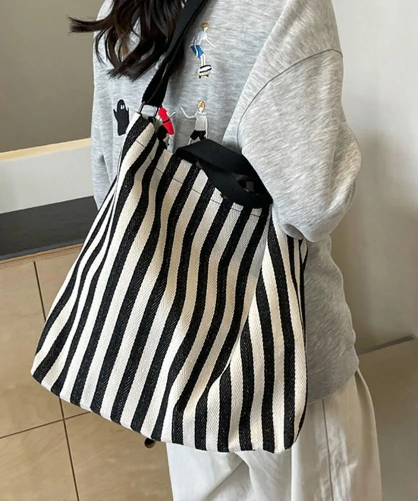 Canvas Tote Bag Hobo Bags for Women Striped Shoulder Bags Crossbody Bag Large Satchel Handbag Casual Purse
