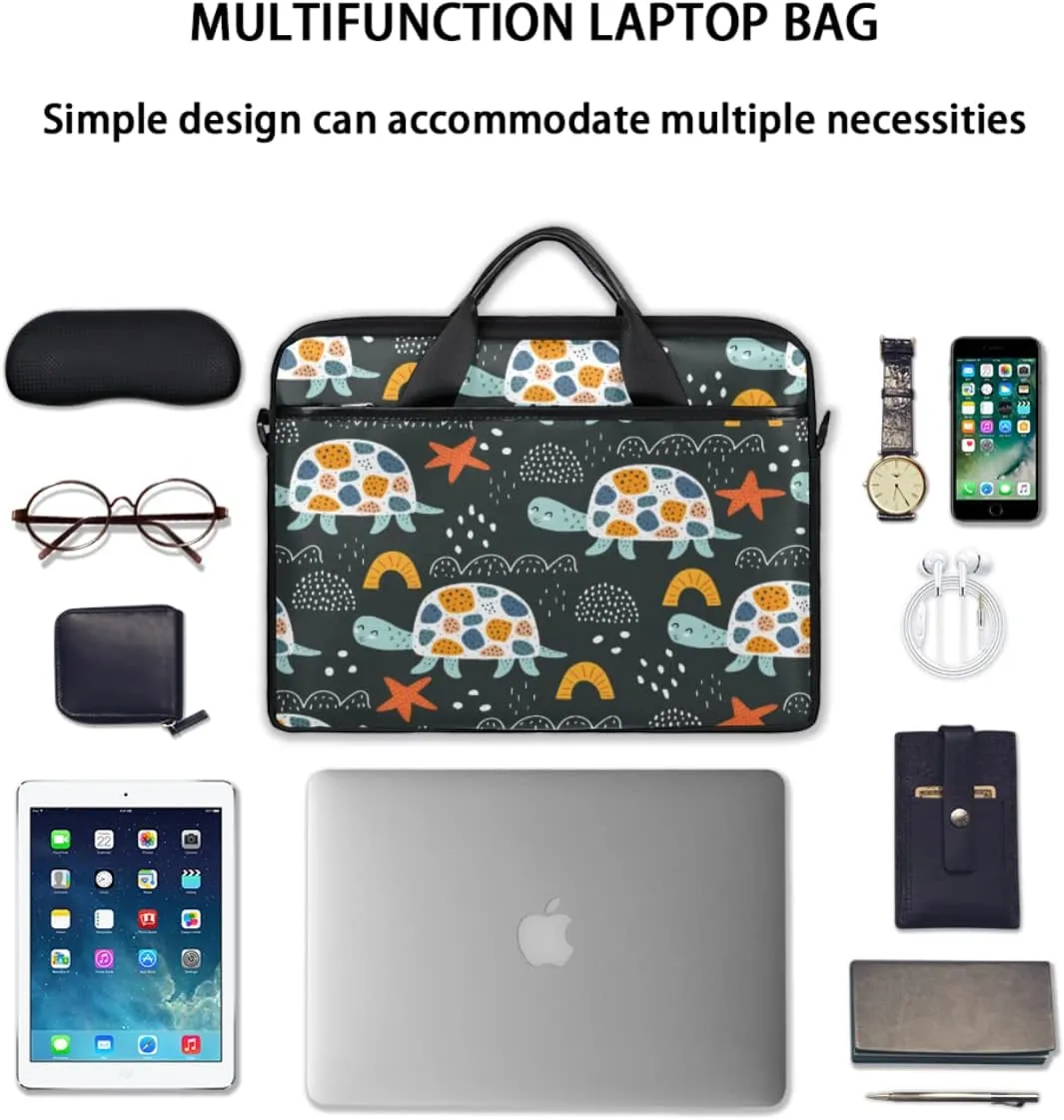 Cartoon Dog Animal Laptop Shoulder Messenger Bag Waterproof Laptop Briefcase Handle Padded Strap
