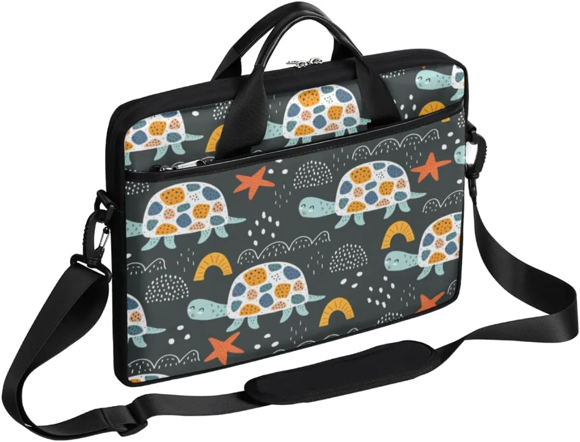 Cartoon Dog Animal Laptop Shoulder Messenger Bag Waterproof Laptop Briefcase Handle Padded Strap