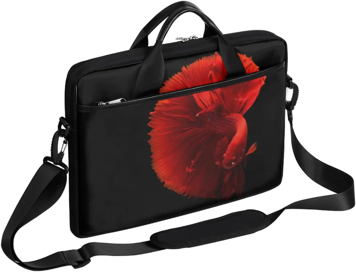 Cherry Blossom Cat Kitten Laptop Shoulder Messenger Bag Waterproof Laptop Briefcase Handle Padded Strap