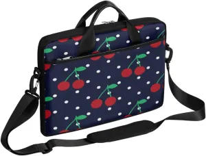 Cherry Dots Laptop Shoulder Messenger Bag Waterproof Laptop Briefcase with Handle and Padded Strap Case Sleeve